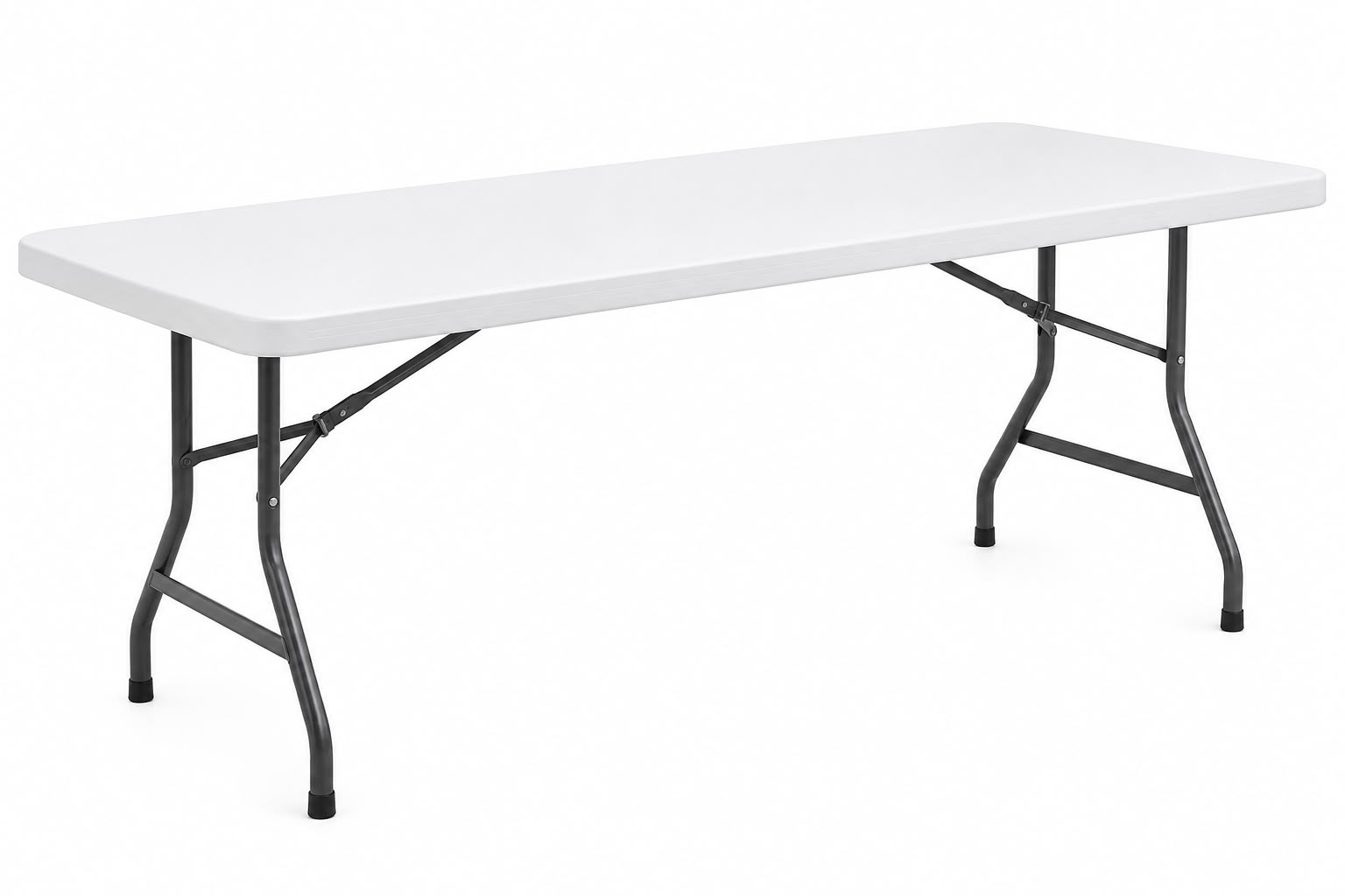 White six-foot folding table